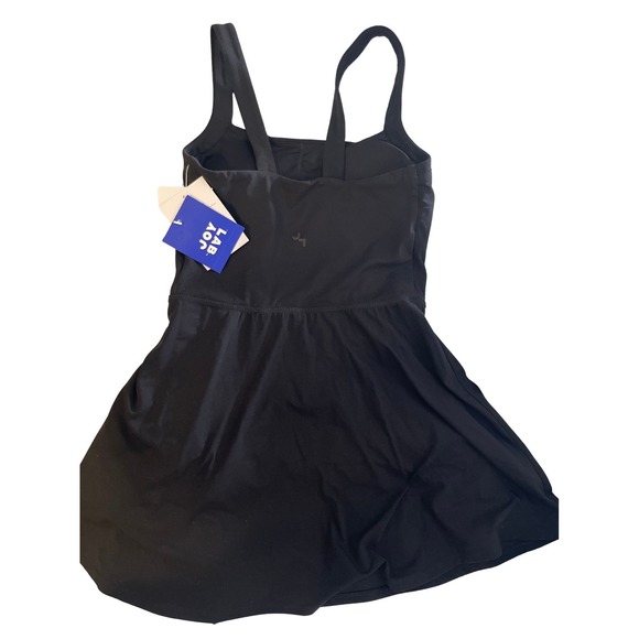 JoyLab Womens Black Active Exercise Dress Built-in Shorts Square Neck XS NEW - Picture 2 of 12